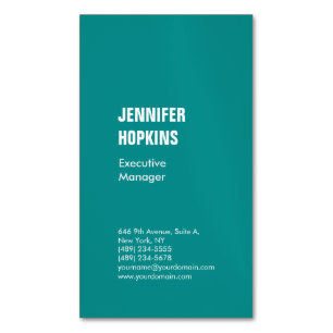 Professional minimalist modern blue green 	Magnetic business card