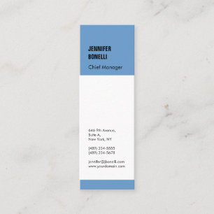 Professional minimalist modern blue grey white mini business card