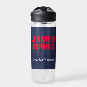 Professional minimalist modern blue red water bottle