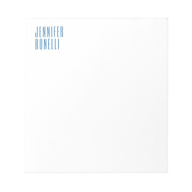 Professional minimalist modern blue white notepad (Front)