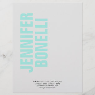 Professional minimalist modern bold blue name custom letterhead