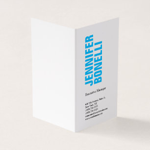 Professional minimalist modern bold blue white business card