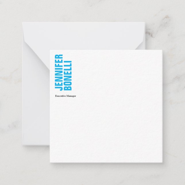 Professional minimalist modern bold blue white card (Front)