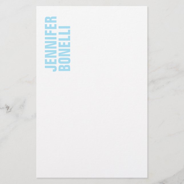 Professional minimalist modern bold blue white stationery (Front)