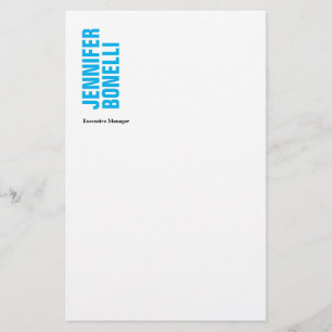 Professional minimalist modern bold blue white stationery
