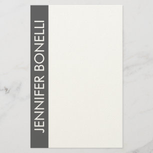 Professional minimalist modern bold name grey stationery