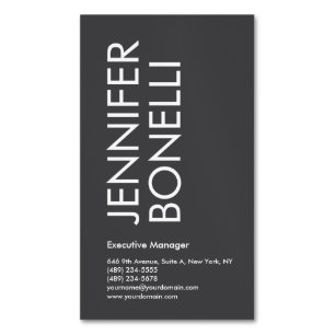 Professional minimalist modern bold text grey Magnetic business card