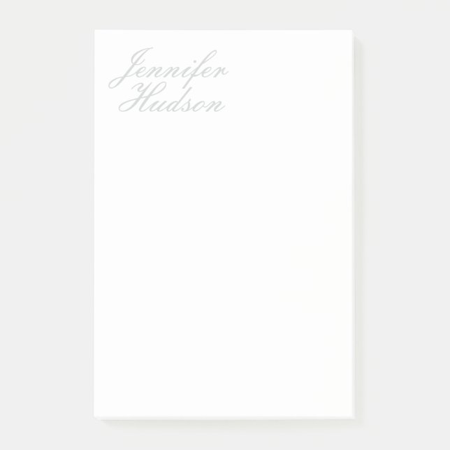 Professional minimalist modern calligraphy name post-it notes (Front)
