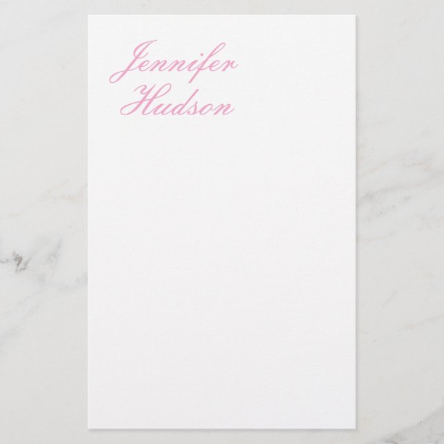 Professional minimalist modern calligraphy name stationery (Front)