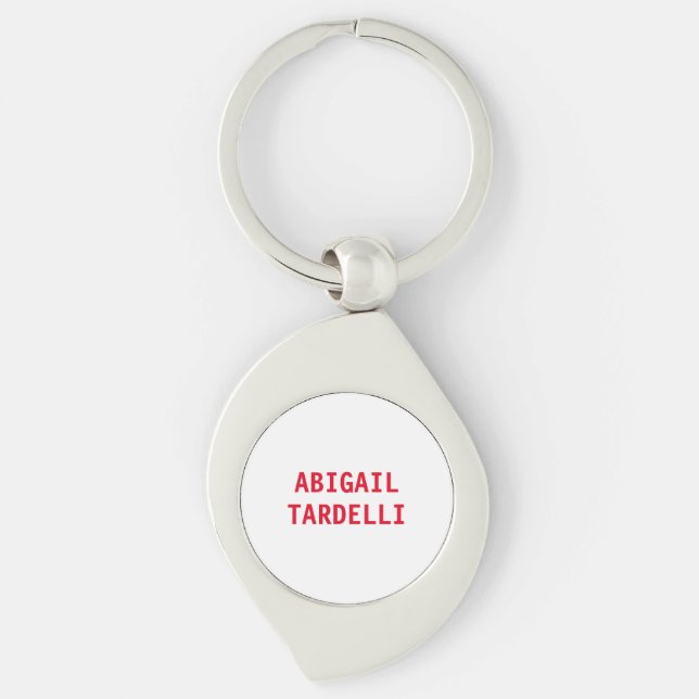 Professional minimalist modern custom plain name key ring (Front)