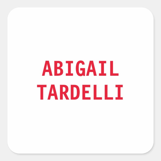 Professional minimalist modern custom plain name square sticker (Front)