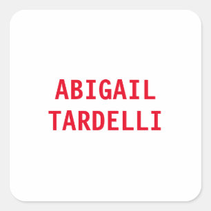 Professional minimalist modern custom plain name square sticker