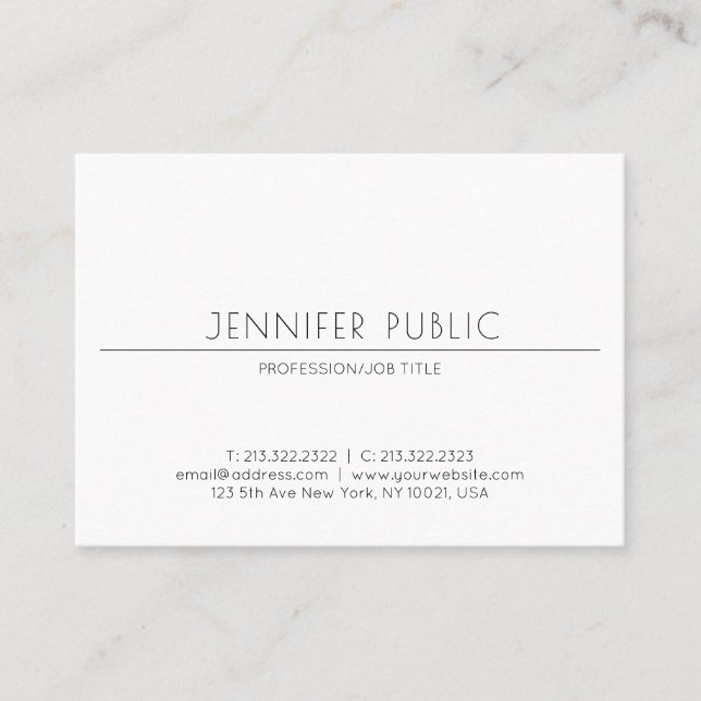 Professional Minimalist Modern Design Elegant Business Card (Front)