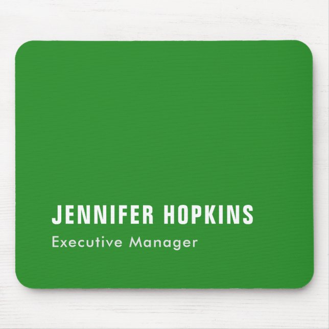 Professional minimalist modern forest green mouse pad (Front)