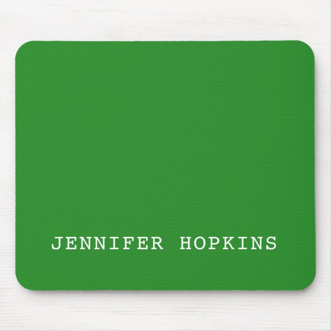 Professional minimalist modern forest green mouse pad (Front)