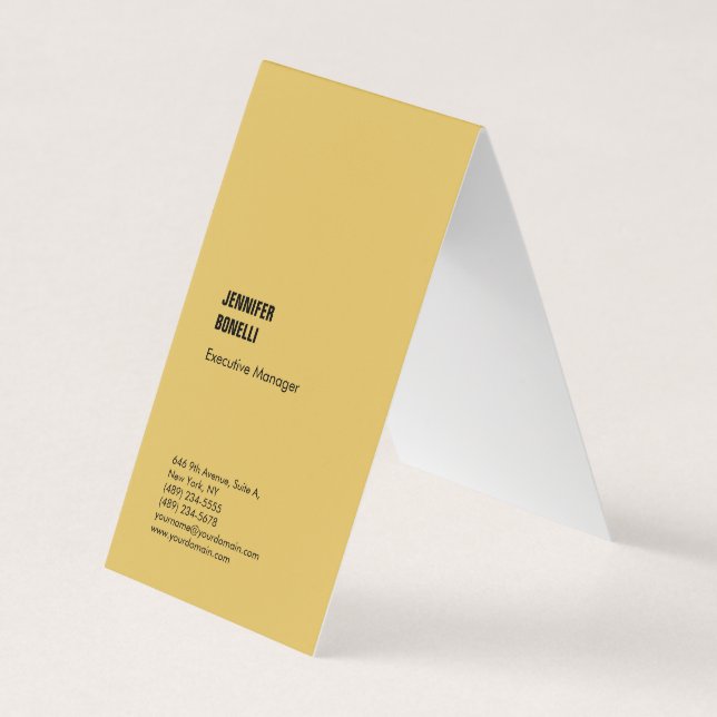 Professional minimalist modern gold color business card (Front)