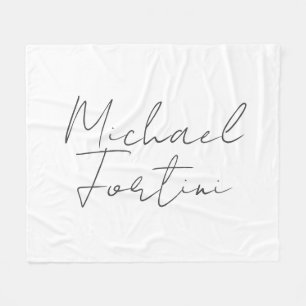 Professional minimalist modern grey white fleece blanket