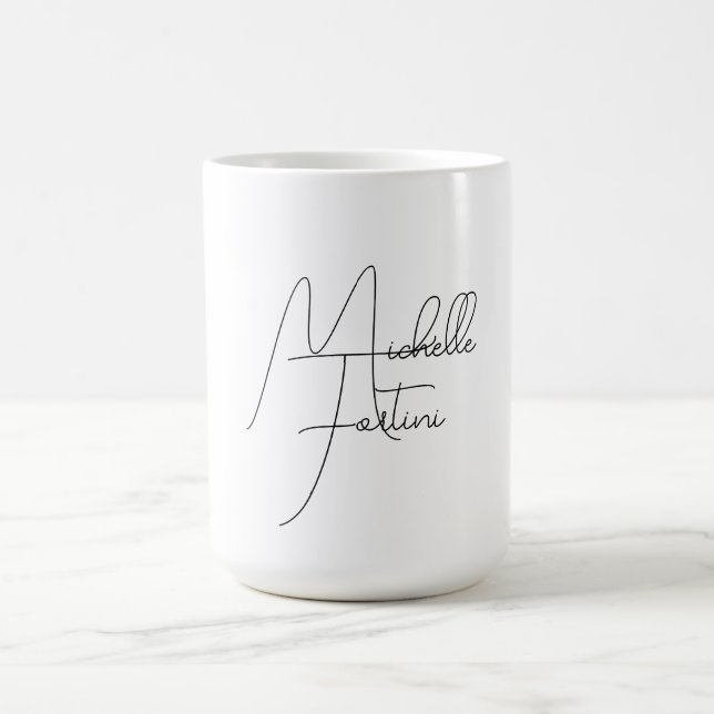 Professional minimalist modern handwriting name coffee mug (Center)
