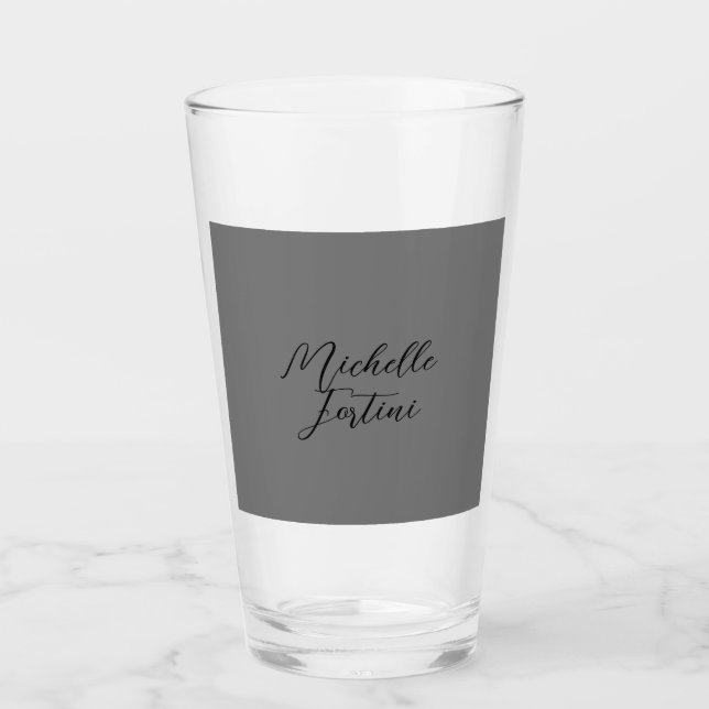 Professional minimalist modern handwriting name glass (Front)