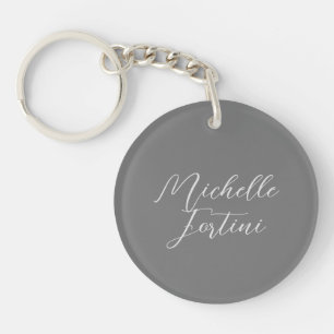 Professional minimalist modern handwriting name key ring