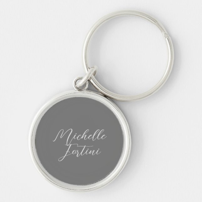 Professional minimalist modern handwriting name key ring (Front)