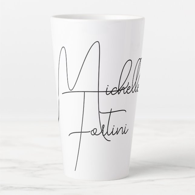 Professional minimalist modern handwriting name latte mug (Front)