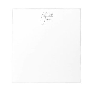Professional minimalist modern handwriting name notepad