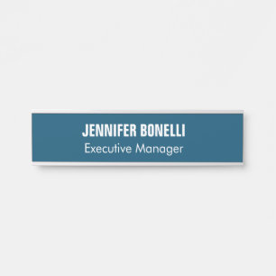 Professional minimalist modern ocean blue colour door sign