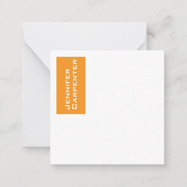 Professional minimalist modern orange white card (Front)