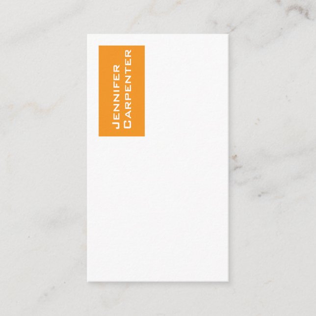 Professional minimalist modern orange white enclosure card (Front)