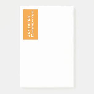 Professional minimalist modern orange white post-it notes