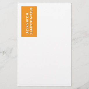 Professional minimalist modern orange white stationery