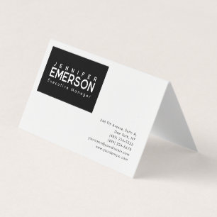 Professional minimalist modern plain black white business card