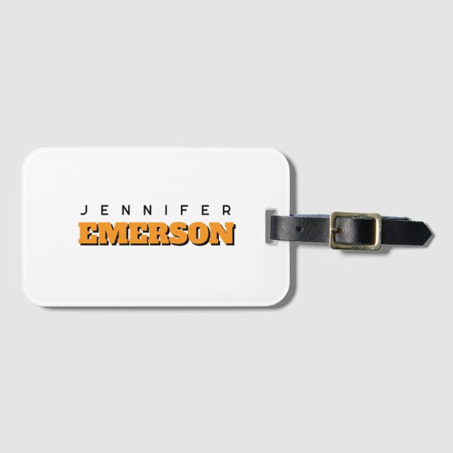 Professional minimalist modern plain  luggage tag (Front Horizontal)