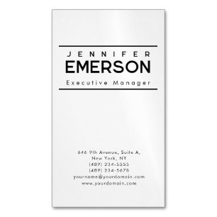 Professional minimalist modern plain  	Magnetic business card