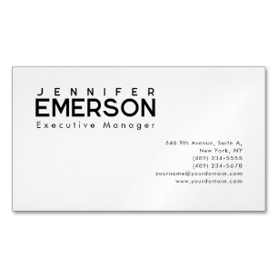 Professional minimalist modern plain  	Magnetic business card