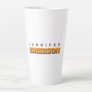 Professional minimalist modern plain name latte mug