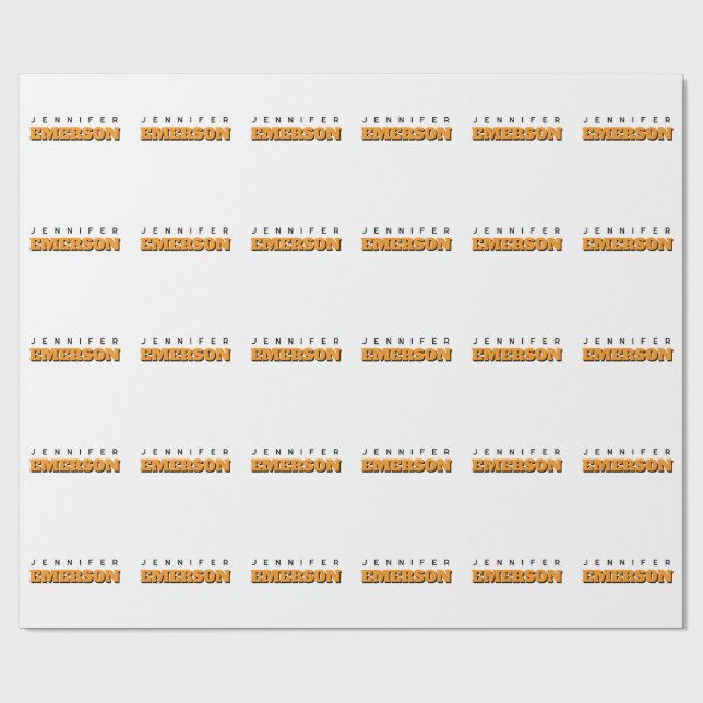 Professional minimalist modern plain name wrapping paper (Flat)