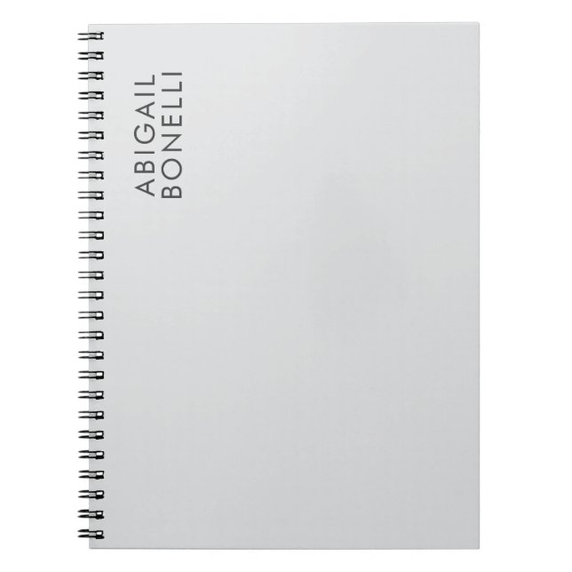Professional minimalist modern plain own name notebook (Front)