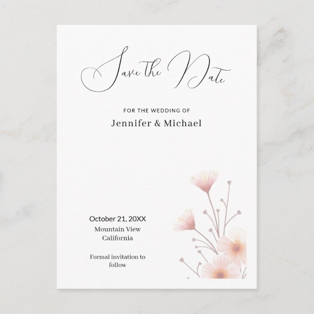 Professional Minimalist Modern Plain Simple Announcement Postcard (Front)