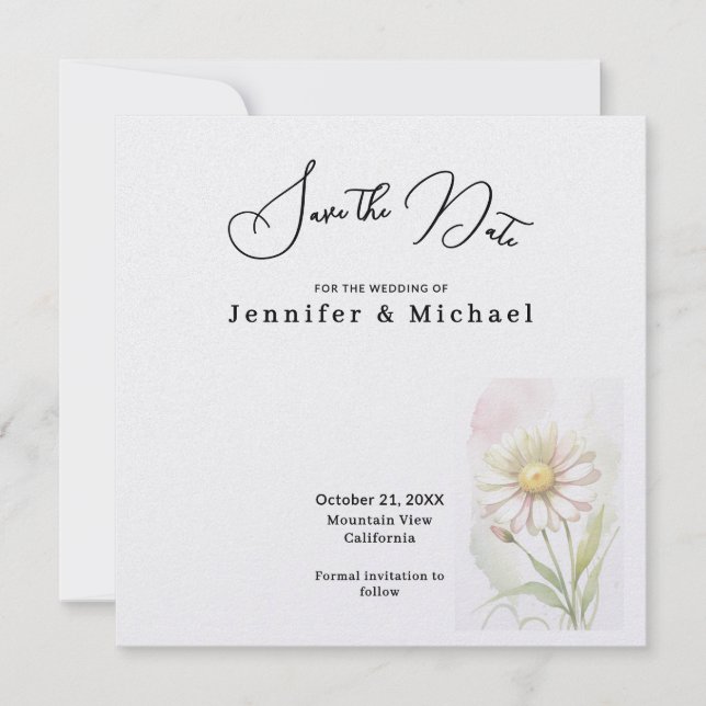 Professional Minimalist Modern Plain Simple Save The Date (Front)