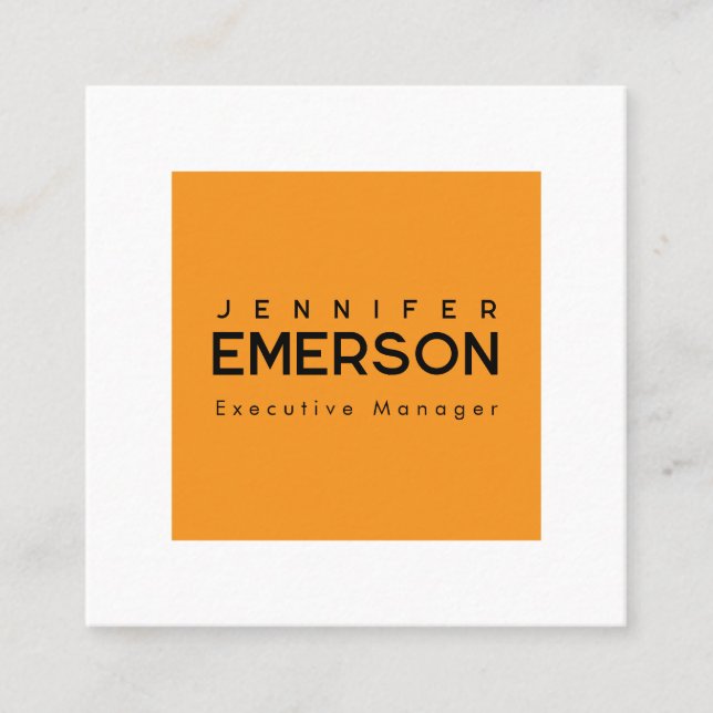 Professional minimalist modern plain  square business card (Front)