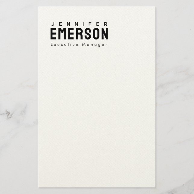 Professional minimalist modern plain  stationery (Front)