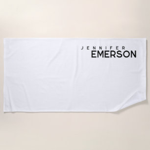 Professional minimalist modern plain your name beach towel