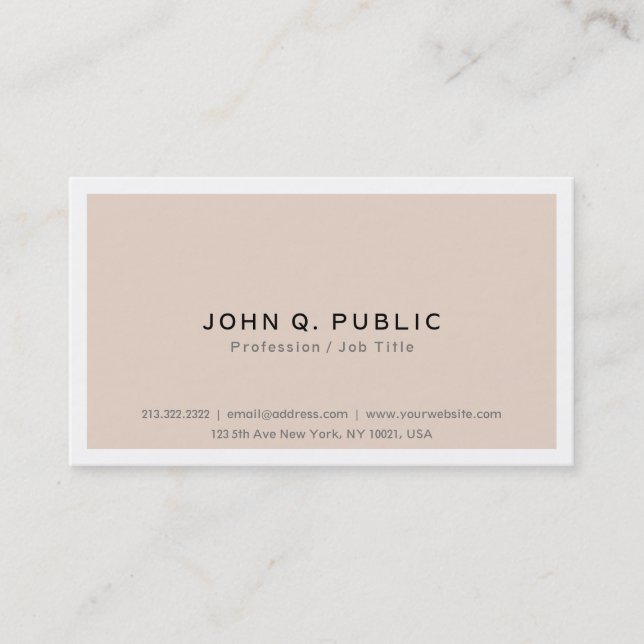 Professional Minimalist Modern Stylish Colour Business Card (Front)