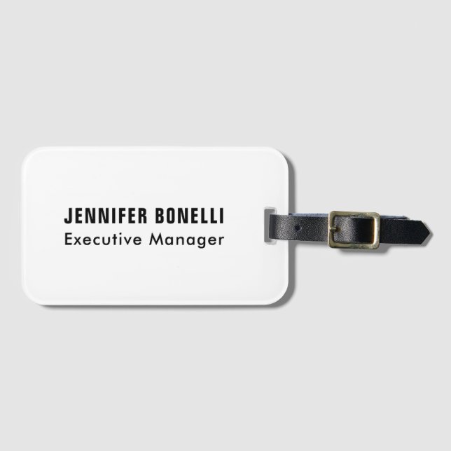 Professional minimalist modern trendy luggage tag (Front Horizontal)