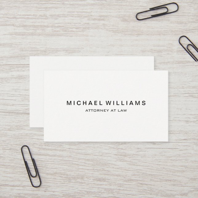 Professional Minimalist Modern White Business Card (Front/Back In Situ)