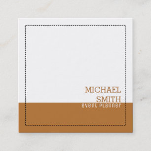 Professional Minimalist Modern White & Copper Square Business Card