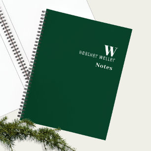 Professional Minimalist Monogram Green Sketch Notebook
