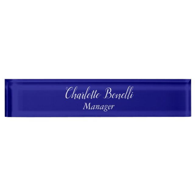 Professional Minimalist Navy Blue Nameplate (Front)